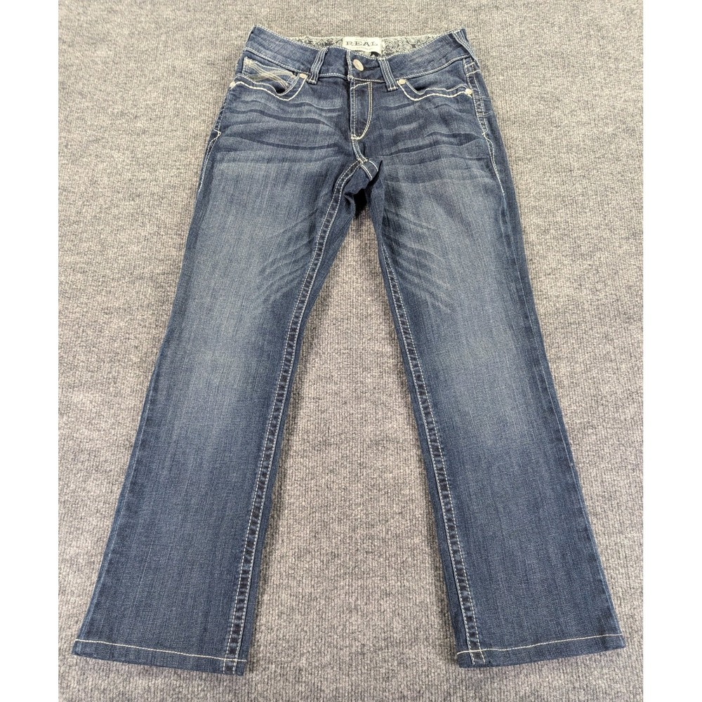 Ariat Real Denim Dresden Mid Rise Straight Leg Jeans 29R Dark Wash Tailored